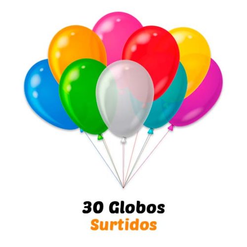 30 globos latex de regalos inflados de helio