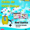 Pack Gran Caída de Globos 1000 Globos + Inflador Electrico + Red + Envío