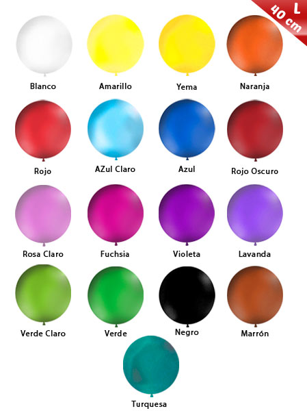 colores globos 40 cm