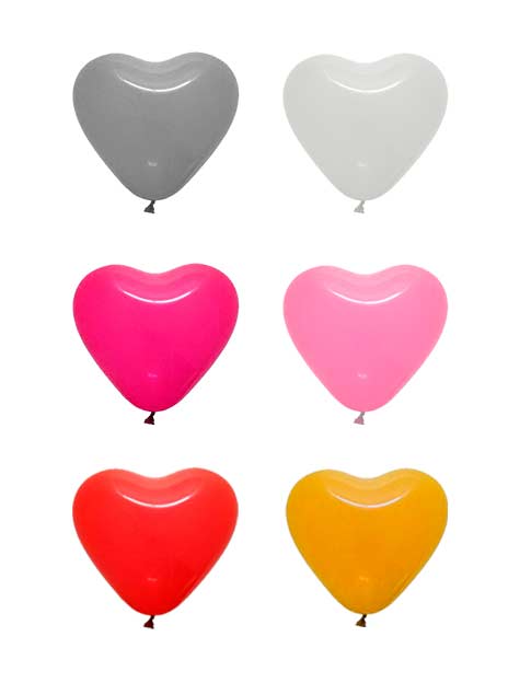 colores globos corazón metalizados