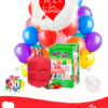 Pack San Valentin Color: Globo Poliamida Personalizado A Color + Helio Mini