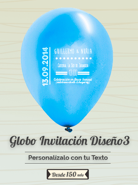 Invitaciones Globo Personalizado Boda 3