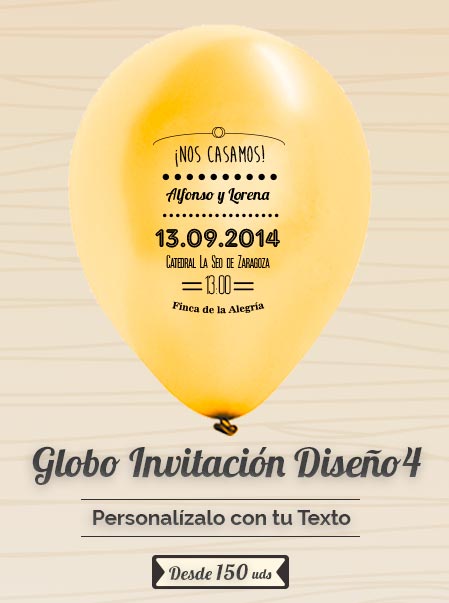 Invitaciones Globo Personalizado Boda 4